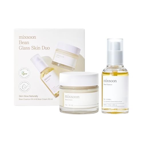 mixsoon Bean Glass Skin Duo Facial Moisturizer Fermented Bean Skincare Routine Bean Essence 50ml Bean Cream 50ml 338 Fl Oz 100ml Korean Glass Skin Care - Image 1