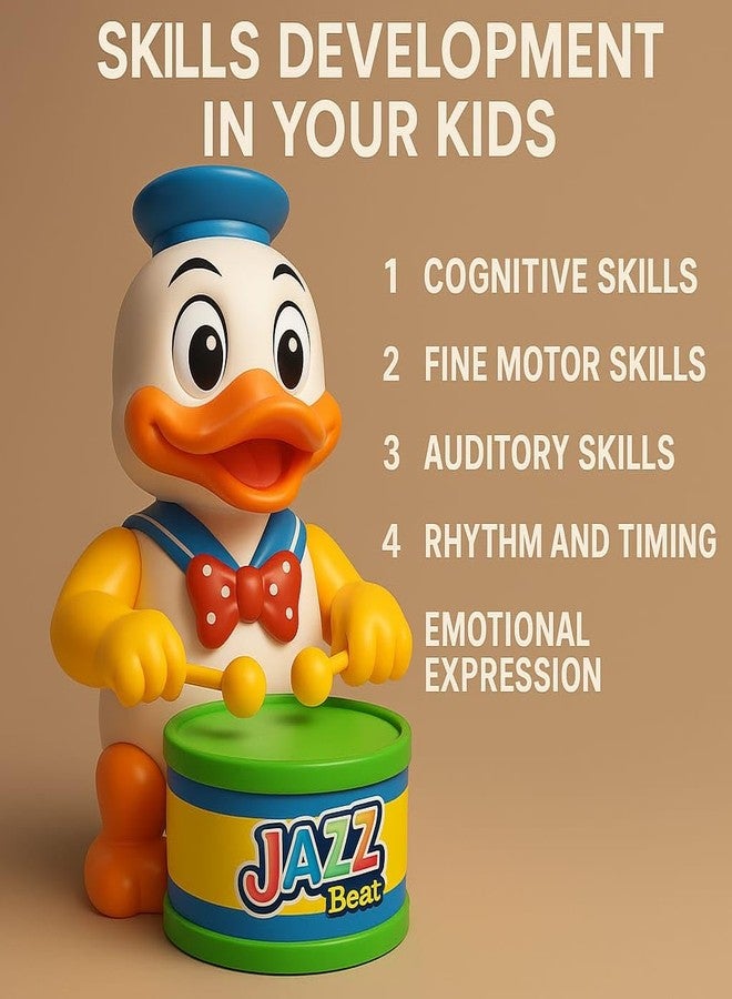 SHANVI MS Toys Cute Drummer Pet Toys with Dancing Action for Kids Toys Sound Toys Key-Operated CAT-DORE-DUCK-03 - Image 4