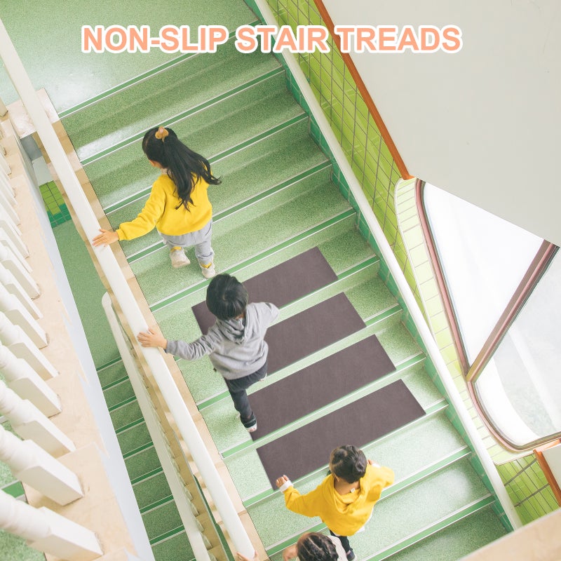 Stair Tread Pads: 26x75cm Polyester Carpet Mats for Steps - Washable Non- Stair Runner Rugs for High Traffic Areas & Family Home - Image 4