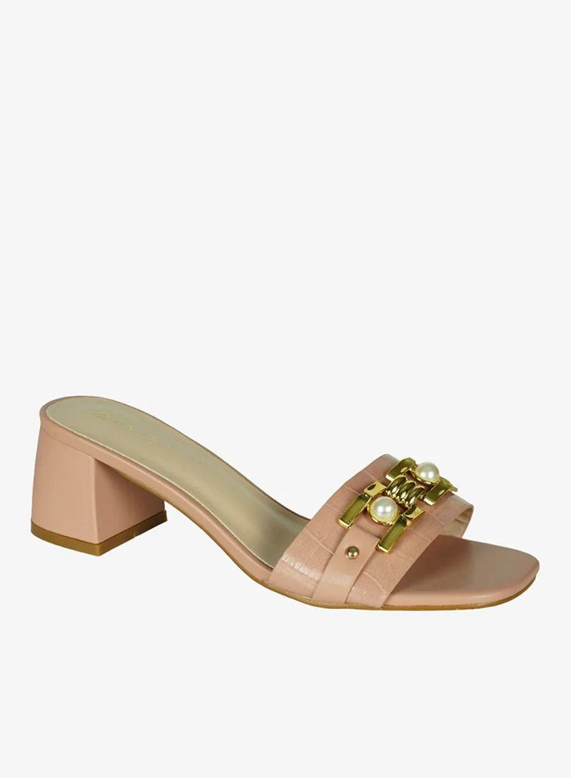 Zayna Nude 221-87 Zayna Ladies Block Heel Slip on 15C8453-8 for Women | Best Price UAE