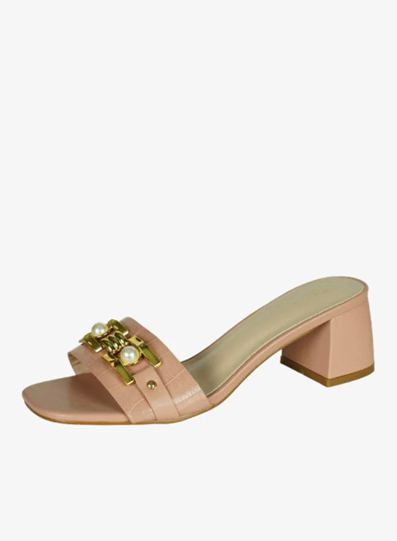 Zayna Nude 221-87 Zayna Ladies Block Heel Slip on 15C8453-8 for Women | Best Price UAE
