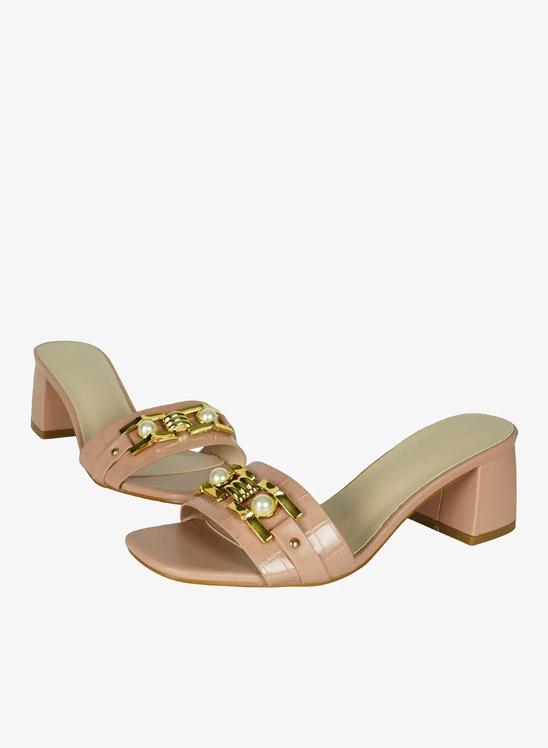 Zayna Nude 221-87 Zayna Ladies Block Heel Slip on 15C8453-8 for Women | Best Price UAE