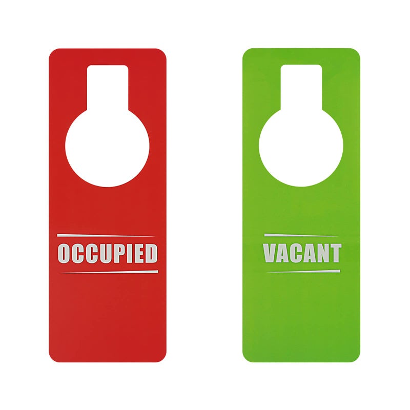 Muka 2Pcs Vacant Occupied Sign Plastic Double Sided Door Knob Hanger Sign for Hotel Office Conference Room Red/green - Image 1