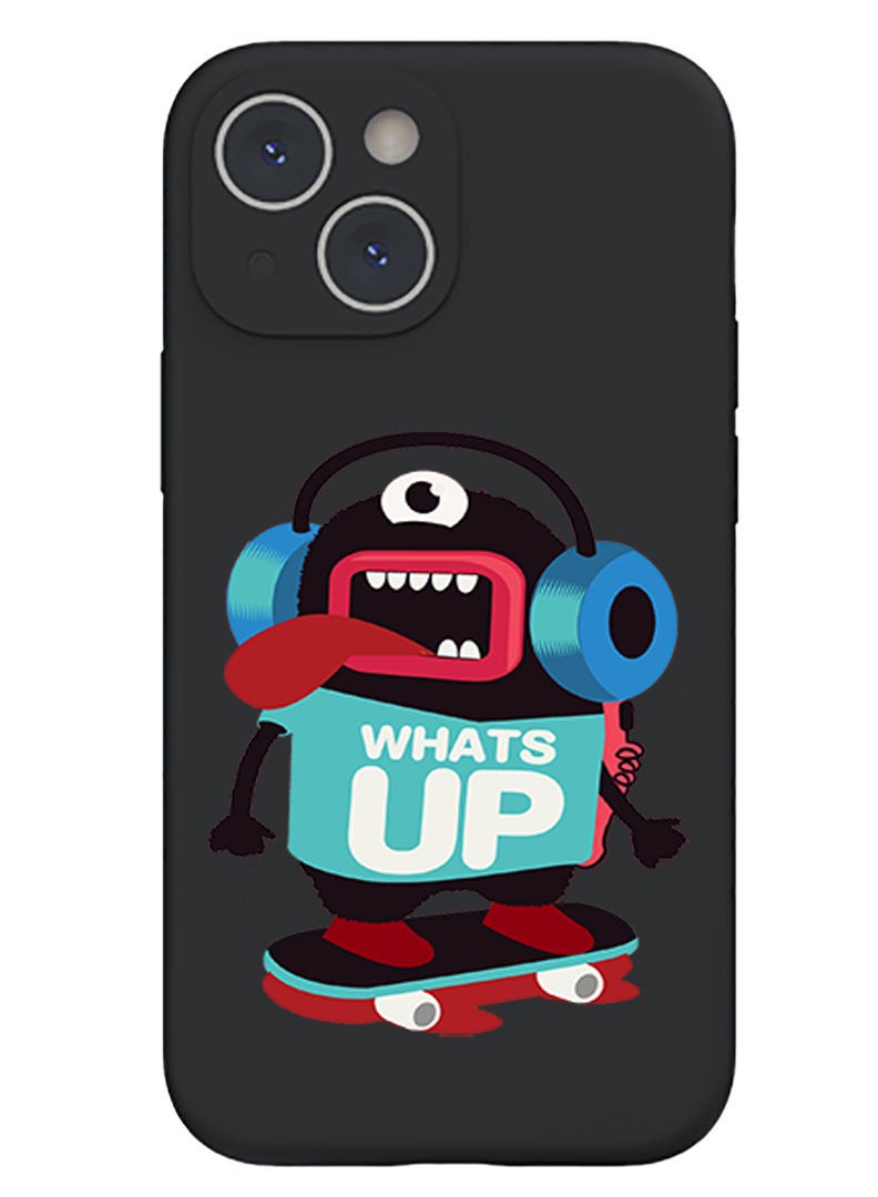 Theodor Protective Slim Fit Case Liquid Silicone Cover with Full Body Protection Anti-Scratch Shockproof Case For iPhone 13 Black  - Wine trapped in bottle white copy - Image 1