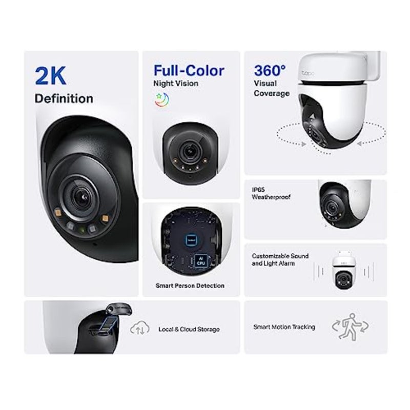كاميرا مراقبة C510W Dome IP داخلية وخارجية 2304 × 1296 بكسل سقف - Image 2