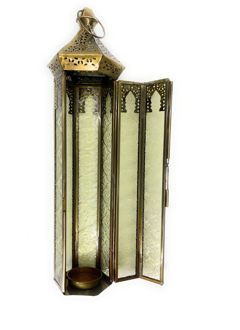 Souq DESIGNS - Moroccan Metal Lantern Set of 2 Ramadan Lantern Decor, Arabic Lanterns for Indoor & Outdoor Use, Garden & Floor Lanterns, Tealight Candle Holders, Gold & Rose Gold Lanterns - Image 1