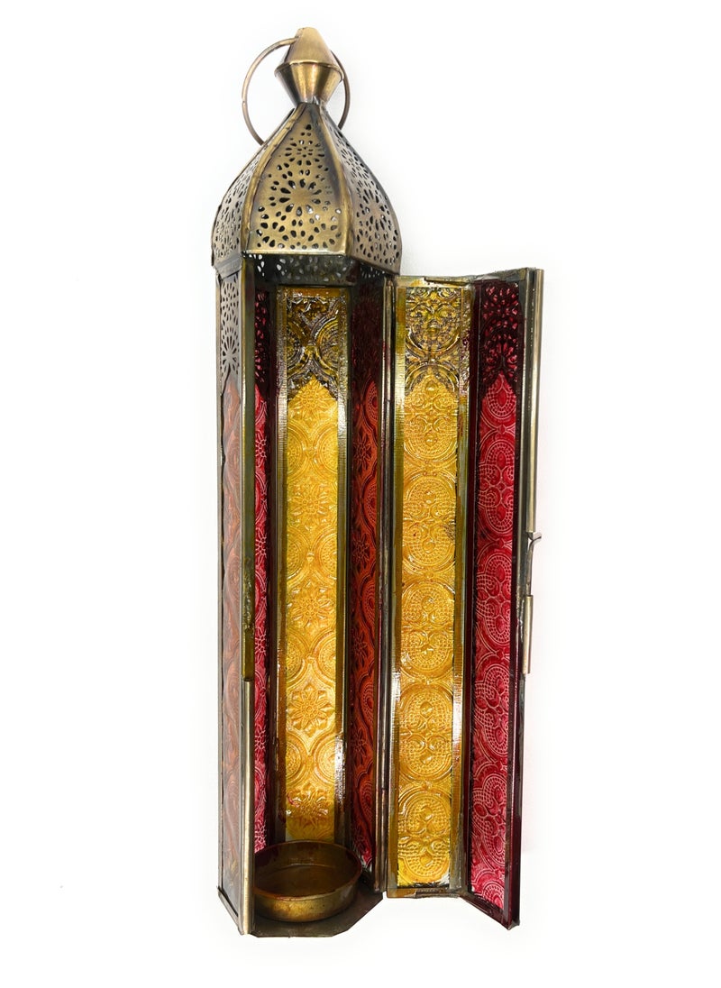 Souq DESIGNS - Moroccan Metal Lantern Set of 2 Ramadan Lantern Decor, Arabic Lanterns for Indoor & Outdoor Use, Garden & Floor Lanterns, Tealight Candle Holders, Gold & Rose Gold Lanterns - Image 1