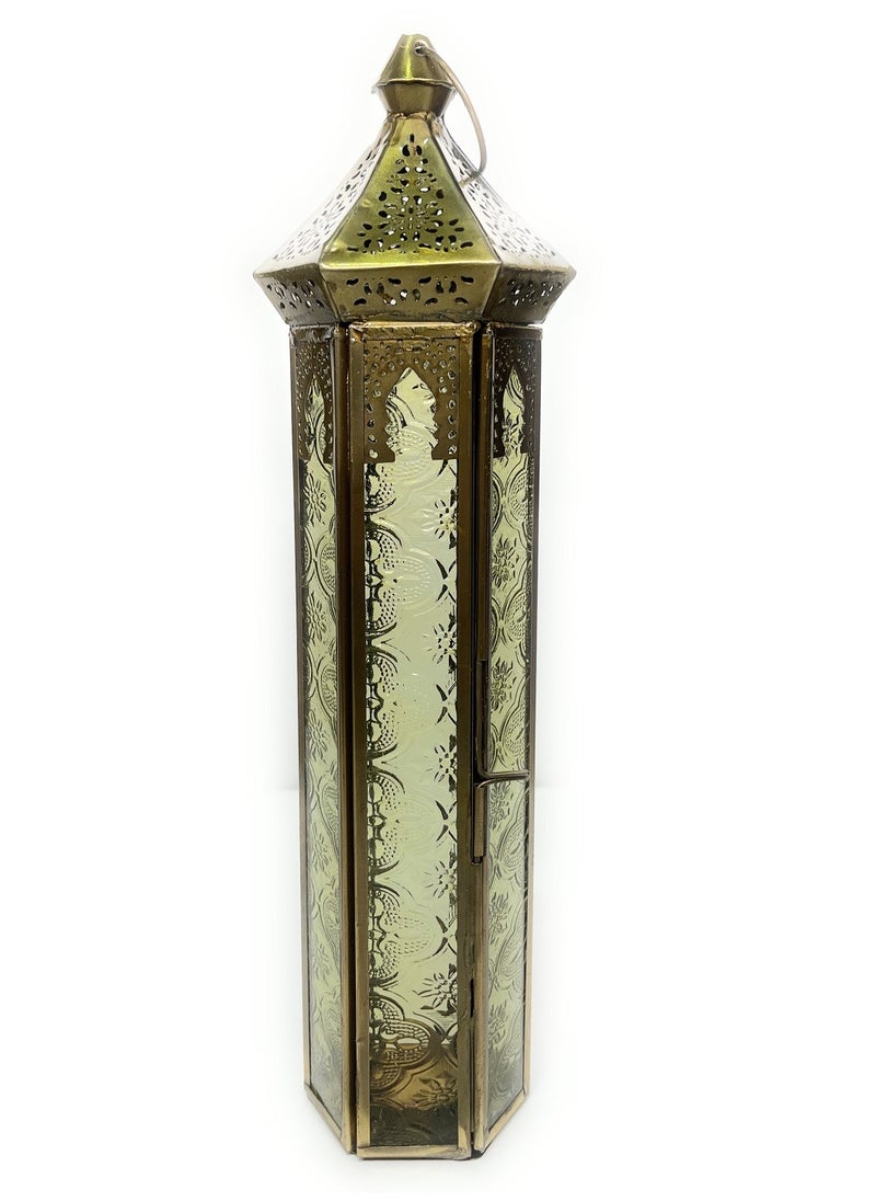 Souq DESIGNS - Moroccan Metal Lantern Set of 2 Ramadan Lantern Decor, Arabic Lanterns for Indoor & Outdoor Use, Garden & Floor Lanterns, Tealight Candle Holders, Gold & Rose Gold Lanterns - Image 1