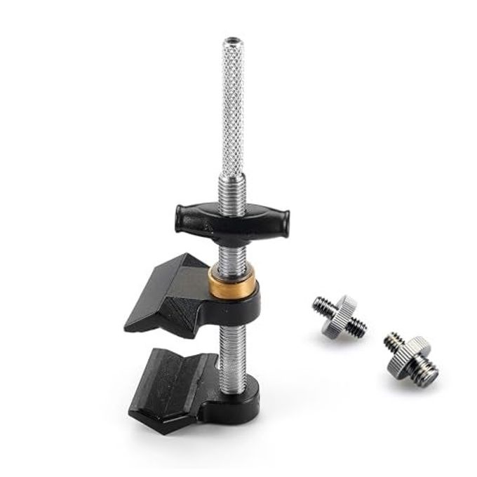 rayihni Small Type End Jaw Vise Clamp/Grip, 7" In Length, Clamp Range Up To 3", With 1/4" & 3/8" Thread For Mounting Photography Video Light, Ring Light, Ball Head, Magic Arm Or Accessories - Image 4