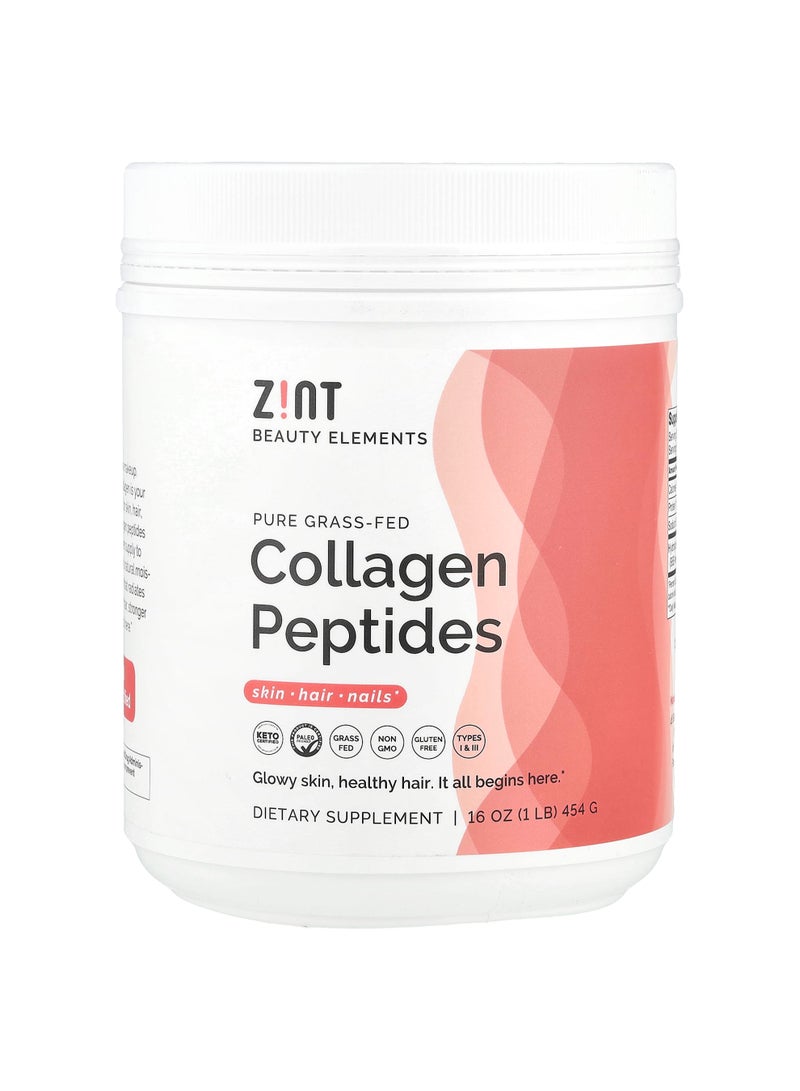 Pure Grass-Fed Collagen Peptides, Unflavored, Container, 16 oz (454 g)