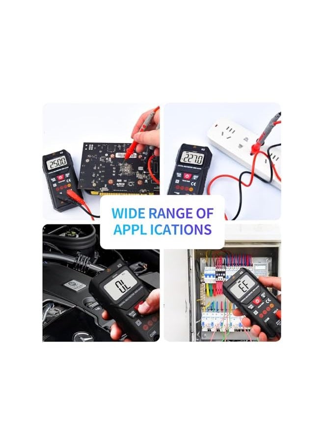 PROMASS Digital Multimeter, 4000 Counts, Smart Measurement, Auto-Ranging Voltmeter, Voltage Tester with Non-Contact Voltage Function, Measures AC/DC Voltage, Resistance, Continuity for Car Home Appliances  - Image 5