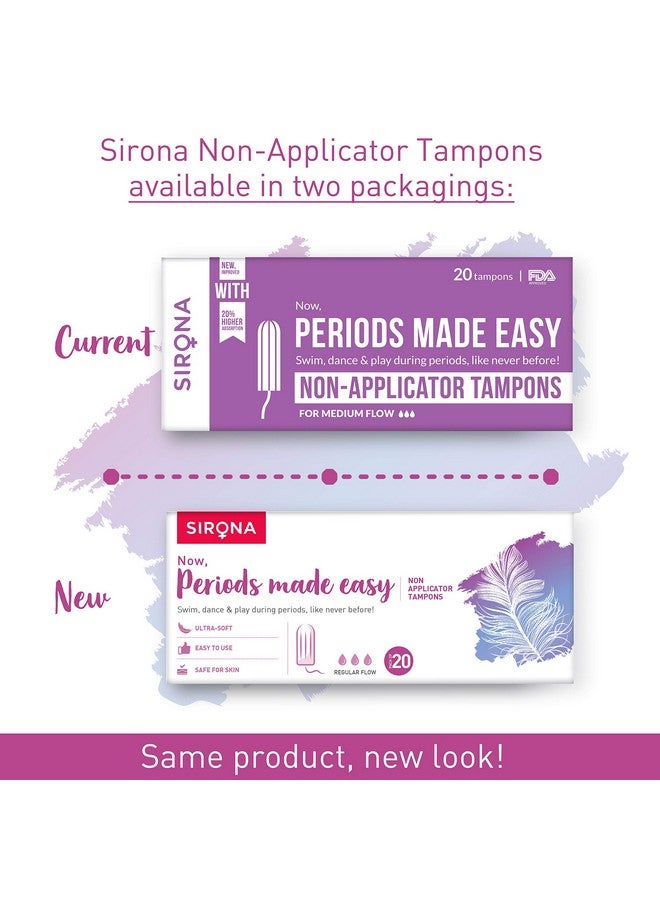 Sirona Period Made Easy Tampons - 20 Piece (Pack Of 2) | For Medium & Regular Flow | Biodegradable Tampons | Fda Approved - Image 2