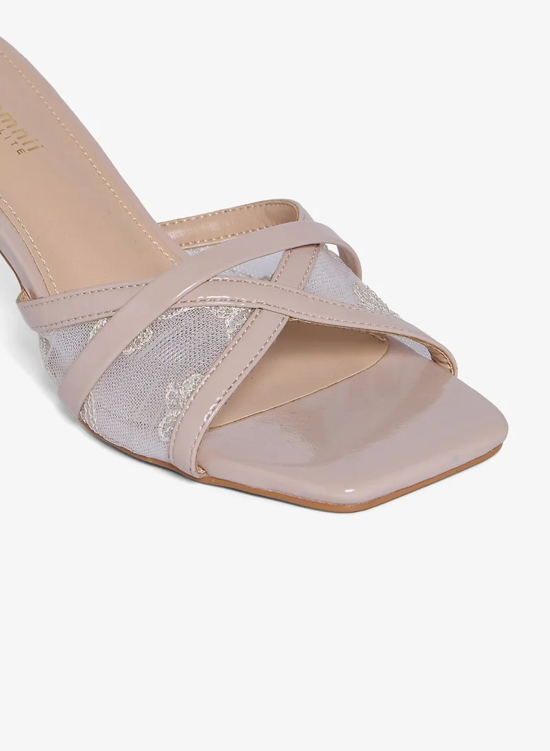 Geoomnii BEIGE Geoomnii High Heel Sandals for Women – Stylish Heeled Sandals for Party, Office, Weddings & Evening Wear for Women | Best Price UAE
