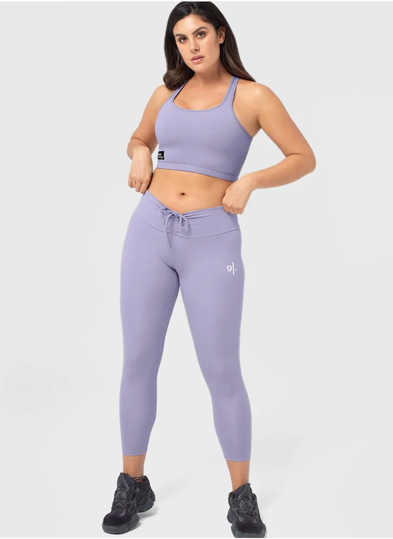 Glossy Lounge High Waist Drawstring Leggings