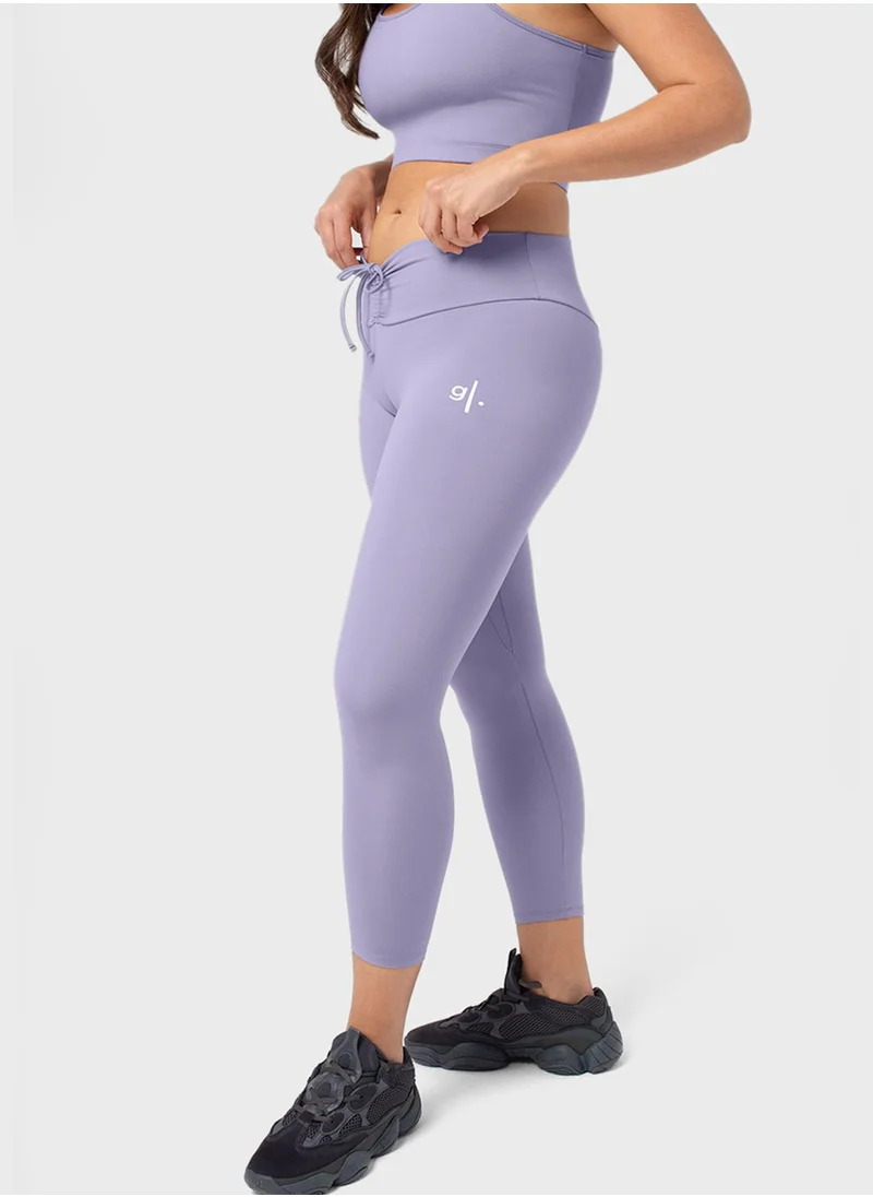 Glossy Lounge High Waist Drawstring Leggings