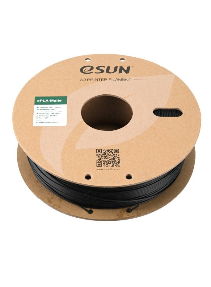 eSUN Matte PLA 3D Printer Filament, PLA 1.75 mm, Dimensional Accuracy +/- 0.05 mm, 1 kg Spool (2.2 lbs) Filament for 3D Printers, Deep Black - Image 2