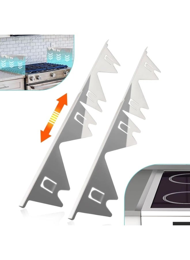 Stove Gap Covers Stainless Steel, 2 Pack Counter Stove Oven Gap Filler, Width 0.79 and Adjustable Length 13.8 to 27.5, Stove Guard Stove Gap Filler, Heat Resistant Easy to Clean - Image 1