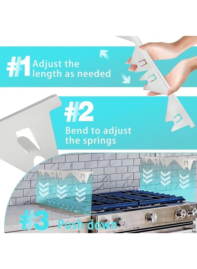 Stove Gap Covers Stainless Steel, 2 Pack Counter Stove Oven Gap Filler, Width 0.79 and Adjustable Length 13.8 to 27.5, Stove Guard Stove Gap Filler, Heat Resistant Easy to Clean - Image 4
