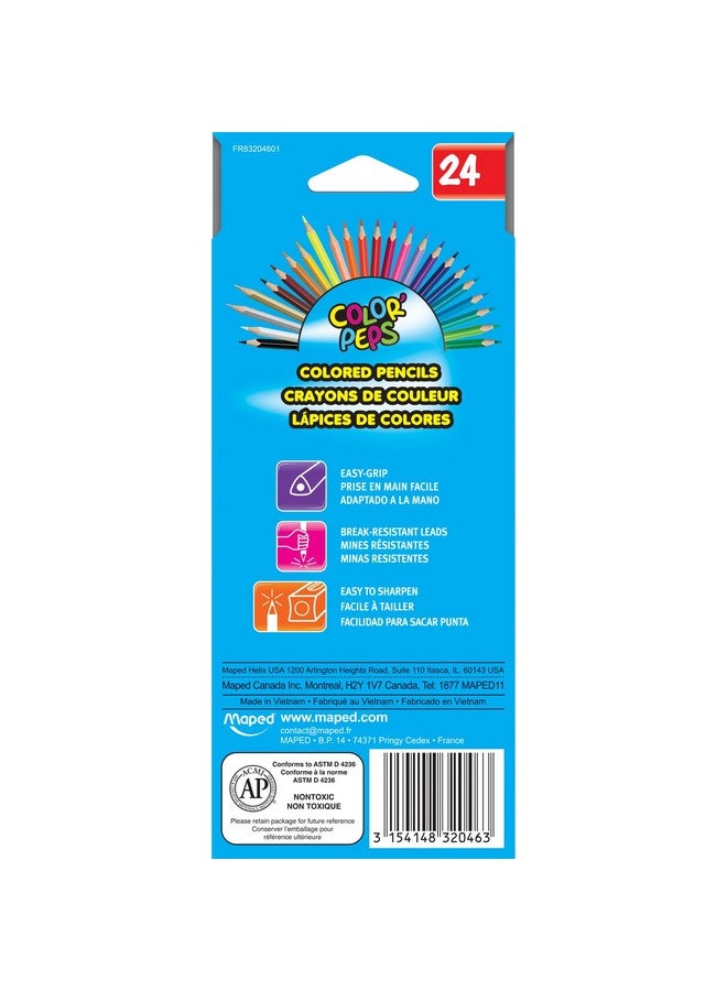 مابد Helix Usa - أقلام تلوين مثلثة من Color'Peps، عبوة من 24 قطعة - إنشاء مشروع فني - ألوان زاهية - لوازم فنية عالية الجودة للمحترفين والهواة - Image 2