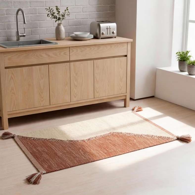 Pan Home Kinley Cotton Dhurrie with Tassel 90x150cm - Terra Orange - 251CTI9900028 - Image 1