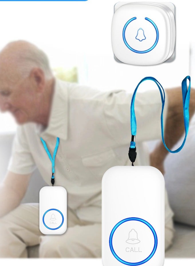 Wireless Panic on Alert System with Remote Control for Elderly, Disabled  Handicapped – 220V Doorbell Receiver, Large Easy-Press on, Room-to-Room Emergency Call Assistance - Image 2