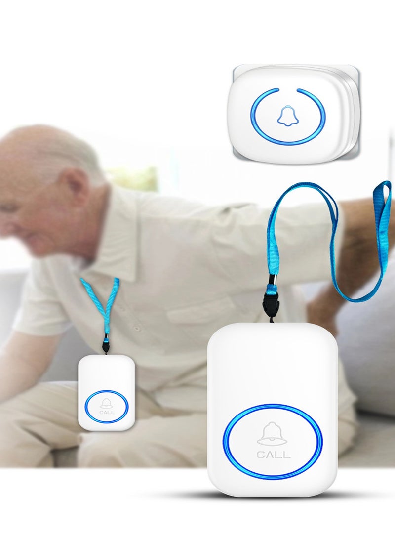 Wireless Panic on Alert System with Remote Control for Elderly, Disabled  Handicapped – 220V Doorbell Receiver, Large Easy-Press on, Room-to-Room Emergency Call Assistance - Image 3