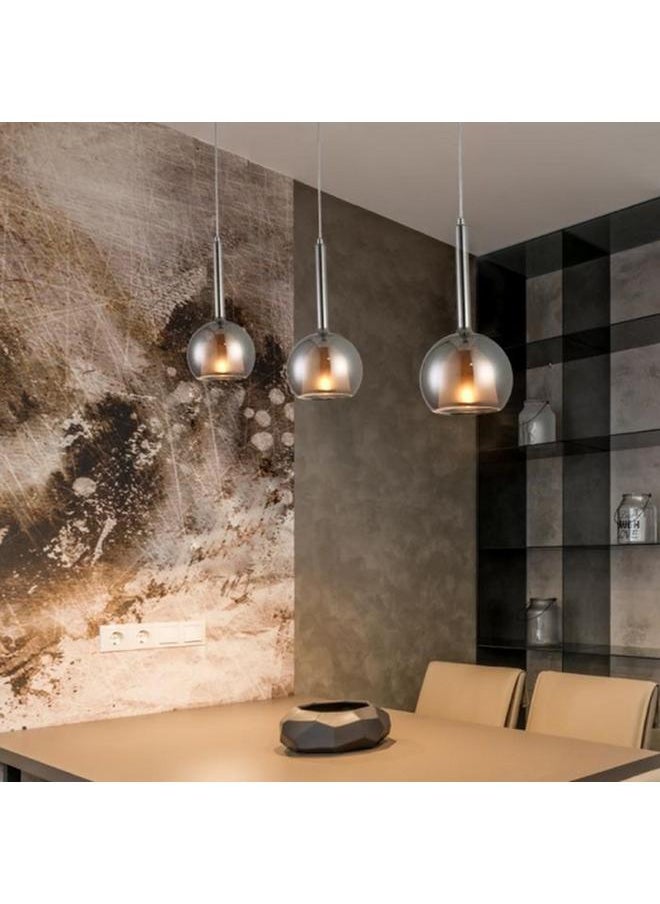 Meshkati Modern Design Aluminum and Glass Pendant Light Set Silver 30cm YD-A2067-3  - Image 1