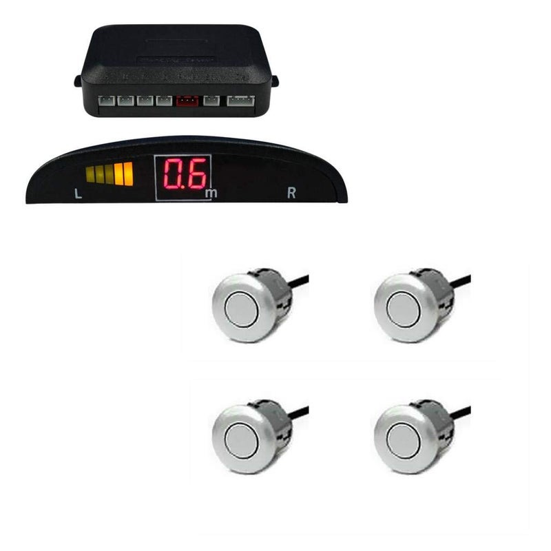 Autofetch Reverse/Back Car Parking Sensor LED Display (Set of 4) (SILVER) for Maruti Swift New