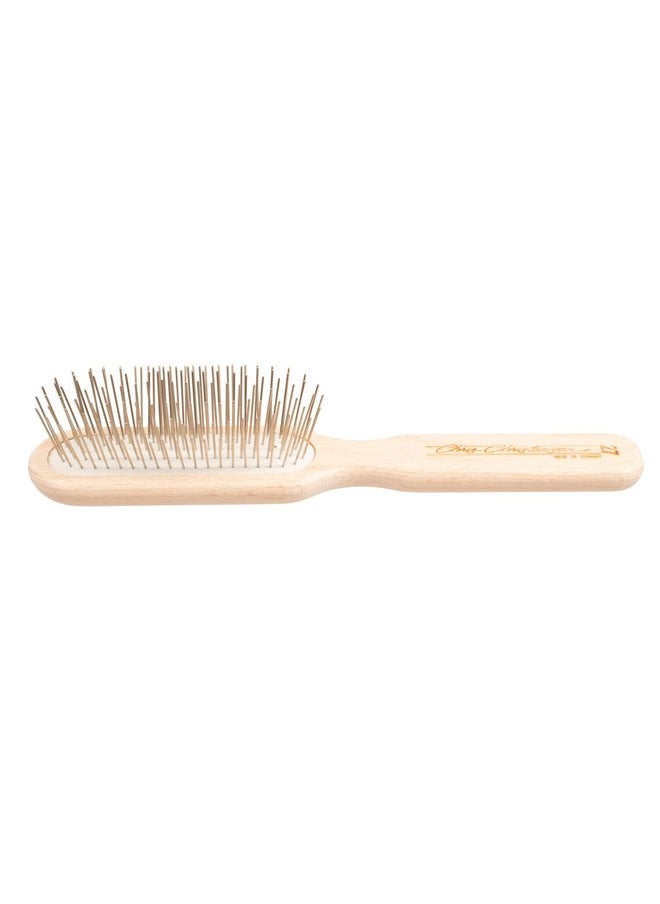 Chris Christensen Chris Christensen 27 mm Oblong Pin Dog Brush, Original Series, Groom Like a Professional, Stainless Steel Pins, Lightweight Beech Wood Body, Ground and Polished Tips  - Image 4