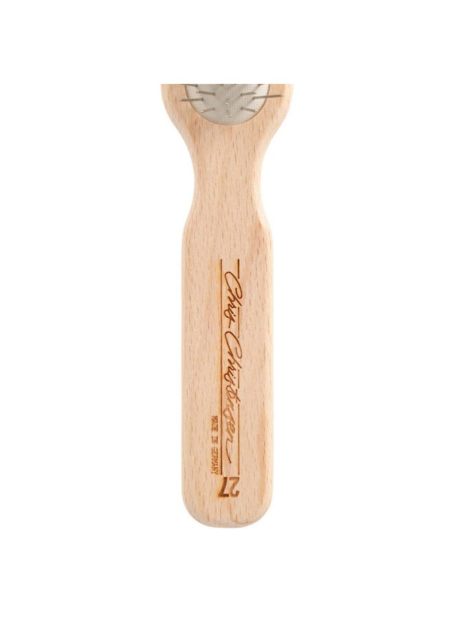 Chris Christensen Chris Christensen 27 mm Oblong Pin Dog Brush, Original Series, Groom Like a Professional, Stainless Steel Pins, Lightweight Beech Wood Body, Ground and Polished Tips  - Image 3