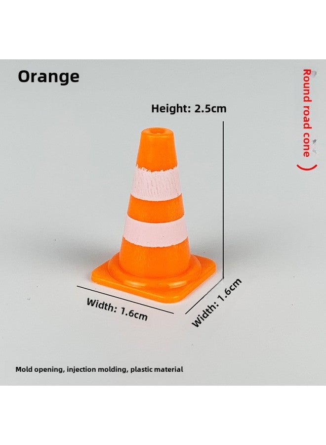Loquat Speed Bump Traffic Light Parking Garage Road Cone Car Model Toy Scene Ornaments Signs License Plate Underground-Color:Orange Road Cone - Image 1