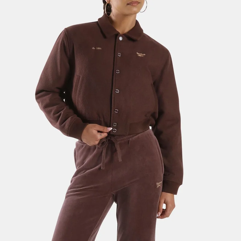 Elevated Athletic Cropped Varsity Bomber