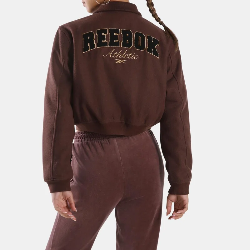 Reebok  Elevated Athletic Cropped Varsity Bomber for Women | Best Price UAE