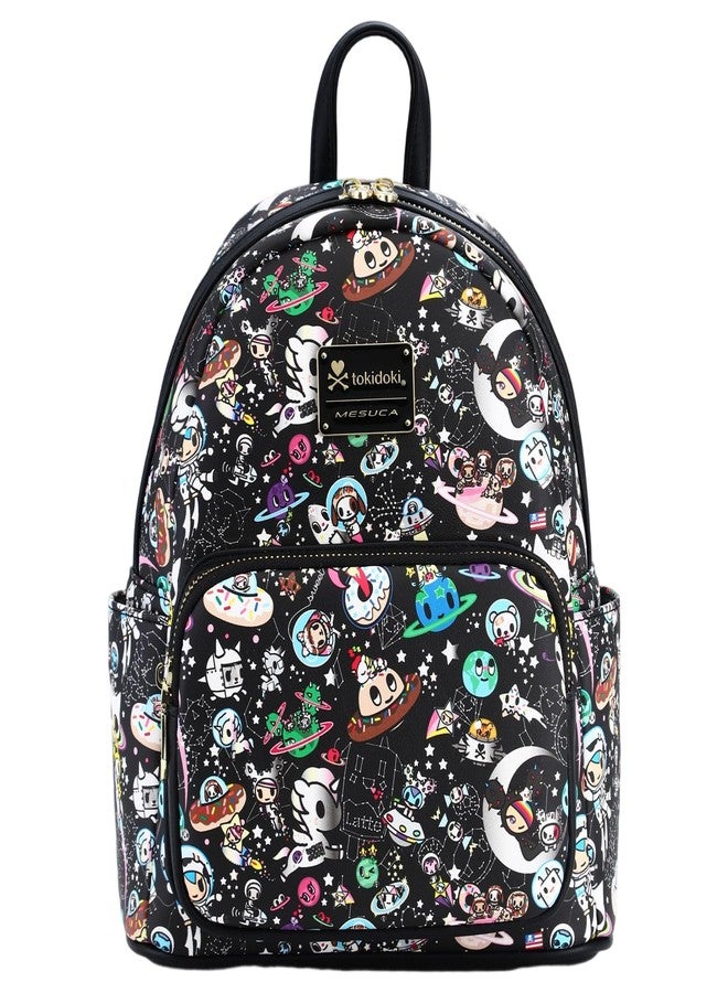 Tokidoki حقيبة ظهر جلدية توكيدوكي للبالغين، حقيبة يومية مقاومة للماء بتصميم عتيق مع جيوب للرجال والنساء للسفر والعمل والأنشطة الخارجية والتجول باللون الأسود - Image 1