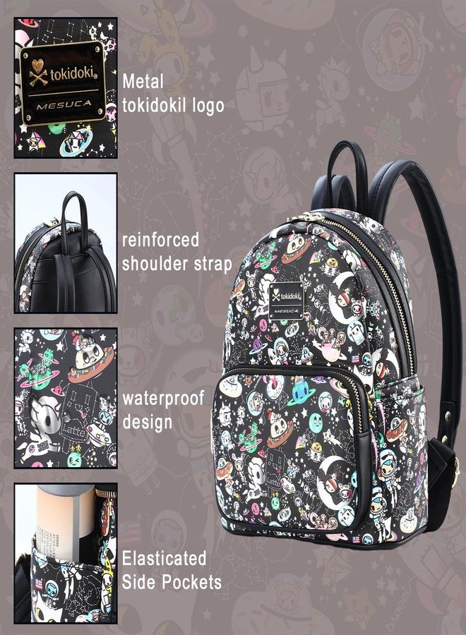 Tokidoki حقيبة ظهر جلدية توكيدوكي للبالغين، حقيبة يومية مقاومة للماء بتصميم عتيق مع جيوب للرجال والنساء للسفر والعمل والأنشطة الخارجية والتجول باللون الأسود - Image 5