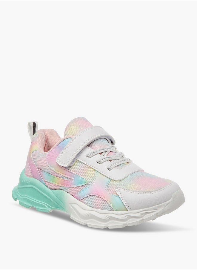 Flora Bella By Shoexpress Girls Colourblock Sneakers with Hook and Loop Closure  - Image 3