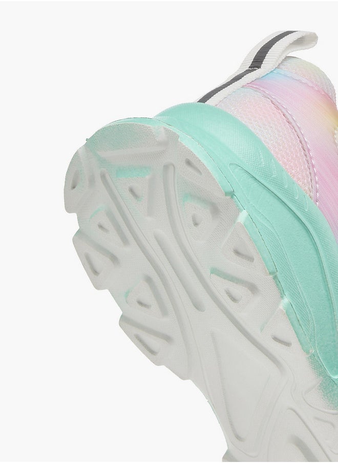 Flora Bella By Shoexpress Girls Colourblock Sneakers with Hook and Loop Closure  - Image 5