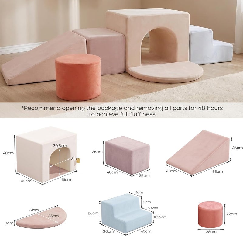 BanaSuper Foam Educational Building Blocks | Indoor Motor Skills Game for Children | Motor Skills Course | Non-slip Climbing Structure | Washable Design & Enhanced Safety (Pink) - Image 3