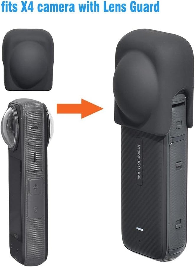 ZODUCT Insta 360 One X3 & X2 Pro Action Camera Accessories Shock Proof Cover Protective Frame with 1/4 Screw Hole Tripod Adapter Sports Camera Mount Black (X4 Lens Cap) - Image 5