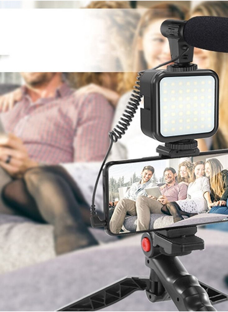 Generic Vlogging Kit Smartphone Camera Video Vlogging Kit for iPhone/Android with Light + Microphone + Tripod + Phone Holder for Vlogging/YouTube/Tiktok/Facebook/Camera  - Image 5