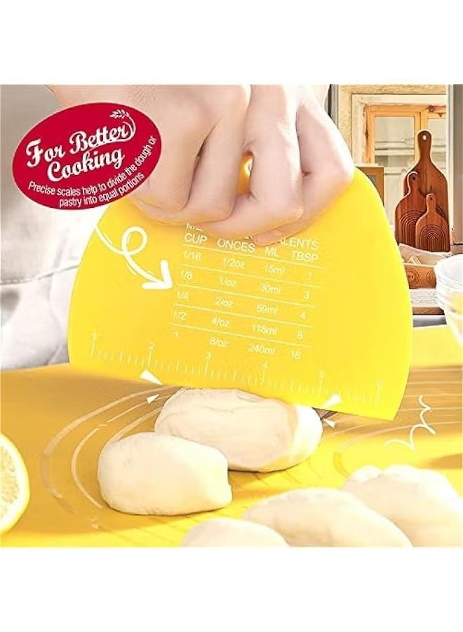 2 Dough Scraper Food safe Plastic Dough Cutter Bench ScraperCutter Multipurpose Food Scrapers for Dough Cake Bread - Image 3