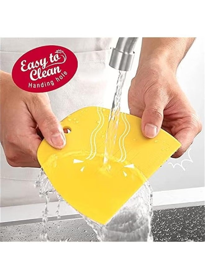 2 Dough Scraper Food safe Plastic Dough Cutter Bench ScraperCutter Multipurpose Food Scrapers for Dough Cake Bread - Image 5