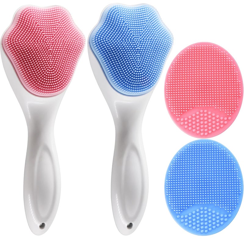 MR LION Silicone Face Scrubber and Exfoliator Brush - Facial Cleansing Brush for Blackhead, Acne, Pore, Cradle Cap - Deep Cleaning Skin Care 4 Pack - Image 1