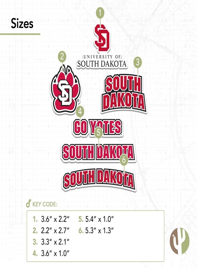 Desert Cactus The University of South Dakota Sticker South Dakota Coyotes Vinyl Decal Laptop Water Bottle Car Scrapbook Sheet (Type 2) - Image 3