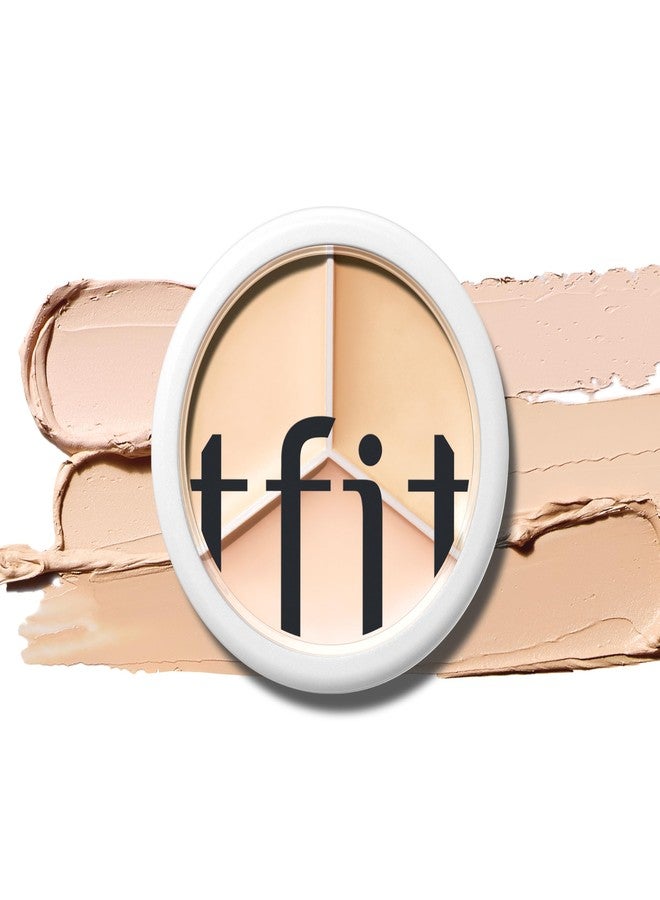 TFIT Cover Up Pro Concealer Palette - 3-in-1 Full Coverage Color Correcting Cream (Hydrating, 0.52 Oz) for Dark Circles, Spots, Puffiness (00 Light, 0.52 Oz) - Image 1