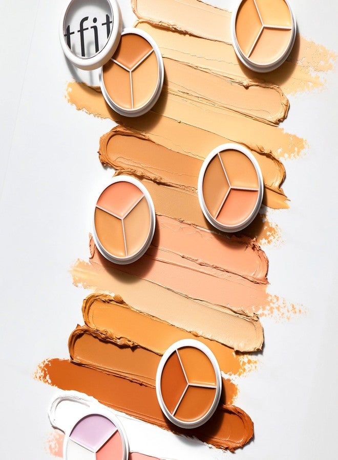 TFIT Cover Up Pro Concealer Palette - 3-in-1 Full Coverage Color Correcting Cream (Hydrating, 0.52 Oz) for Dark Circles, Spots, Puffiness (00 Light, 0.52 Oz) - Image 3