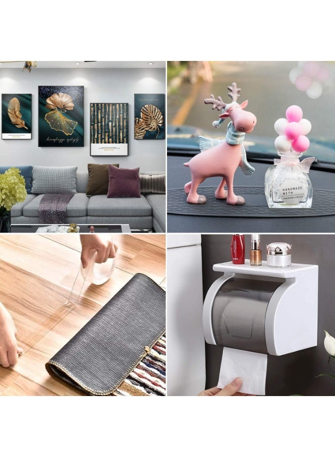 شريط نانو سحري مزدوج الجوانب 12 مم × 3 م - قطعتان، شفاف، قابل لإعادة الاستخدام، قابل للغسل ومقاوم للماء، شريط تثبيت أكريليك، لاصق قوي لتعليق الجدران، تثبيت السجاد، ديكور المنزل، لا حاجة للثقب، لا يترك أثراً وسهل الإزالة - Image 4