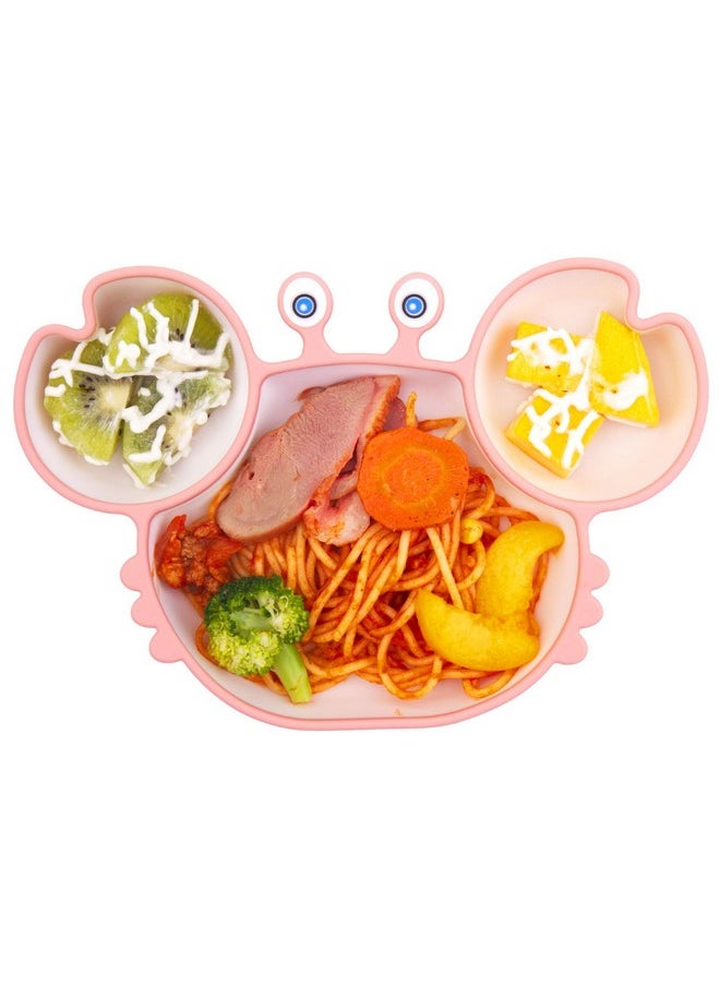 Qshare - Toddler Plate, Portable Baby Plates For Toddlers And Kids, Bpa-Free Strong Suction Plates For Toddlers, Dishwasher & Microwave Safe Silicone Placemat 9X6X1.4 Inch - Image 1