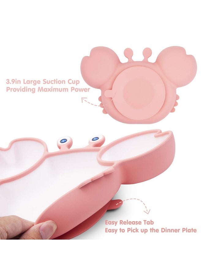Qshare - Toddler Plate, Portable Baby Plates For Toddlers And Kids, Bpa-Free Strong Suction Plates For Toddlers, Dishwasher & Microwave Safe Silicone Placemat 9X6X1.4 Inch - Image 1