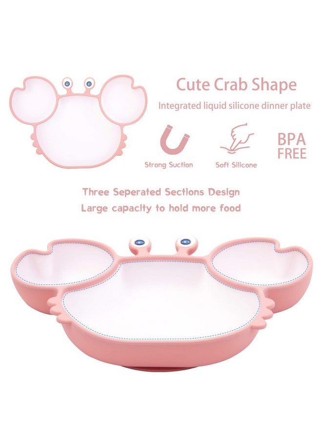Qshare - Toddler Plate, Portable Baby Plates For Toddlers And Kids, Bpa-Free Strong Suction Plates For Toddlers, Dishwasher & Microwave Safe Silicone Placemat 9X6X1.4 Inch - Image 1